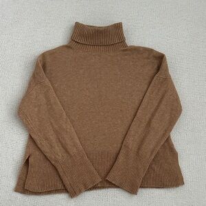 J Crew Merino Wool/Alpaca Turtleneck Sweater Tan Size Small